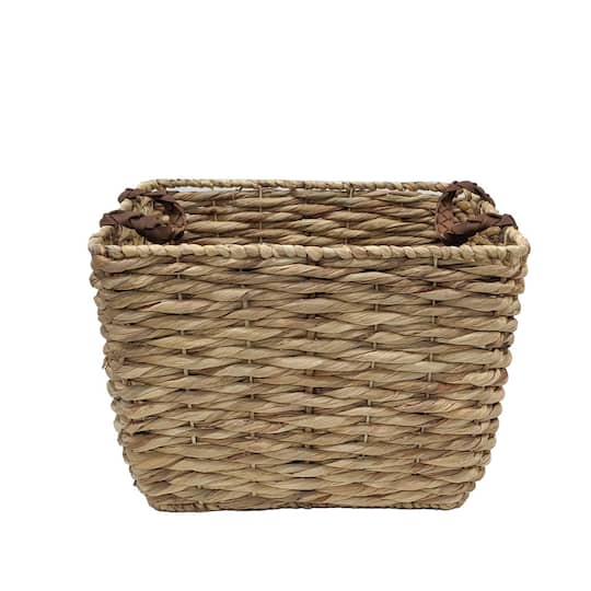 Water Hyacinth with Braided Leather Handles by Ashland